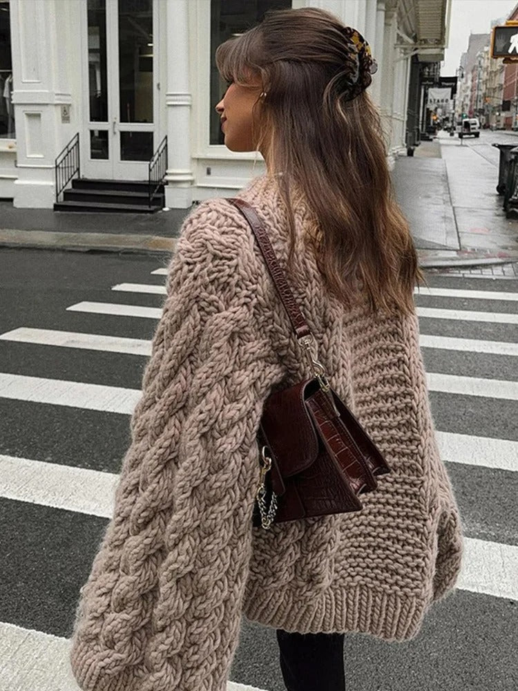 Oversized Cable Knit Sweater for Women